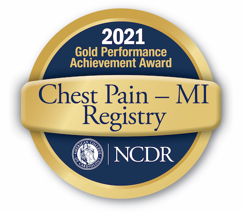 Chest Pain - MI Registry NCDR 2021 Gold Performance Achievement Award logo