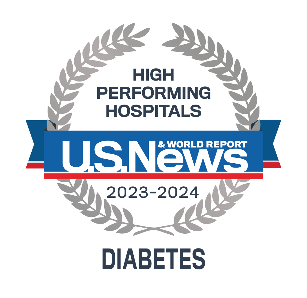 US News and World Report High Performing Hospitals 2023-24 Diabetes specialty logo