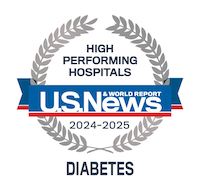 US News and World Report High Performing Hospitals 2023-24 Diabetes specialty logo