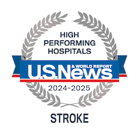 US News High Performing Hospital Award Badge - Stroke specialty logo